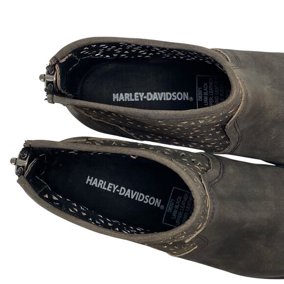 Harley Davidson Liam Western Boots Biker Shoes Womens Sz 8 Distressed (HF15) - Picture 9 of 10